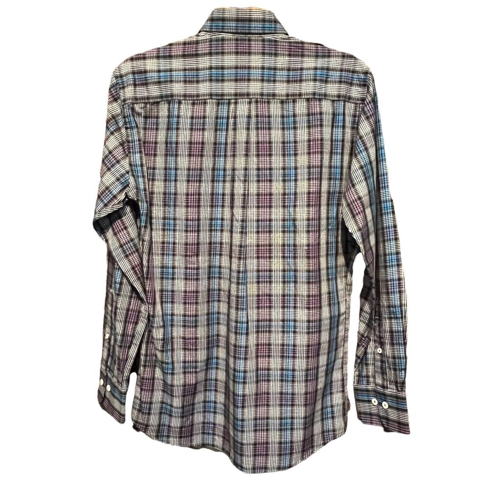 Peter Millar Crown Sport Purple & Blue Plaid Button Down Shirt Men’s Size Small - Picture 3 of 10